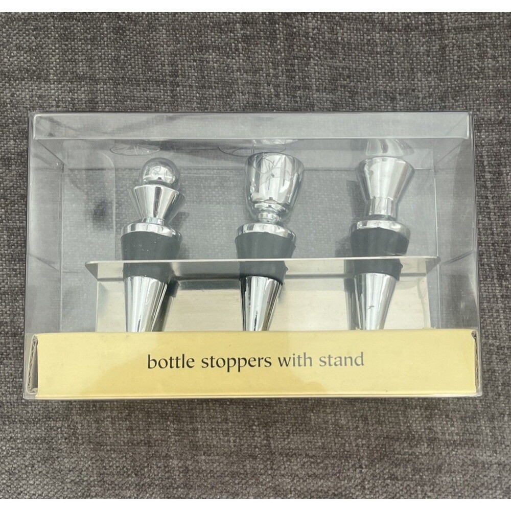 New Pier One Zinc Alloy Bottle Stoppers With Stainless Steel Stand